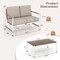 3-Pieces Outdoor Furniture Set Including Loveseat and Coffee Table with Thick Cushions
